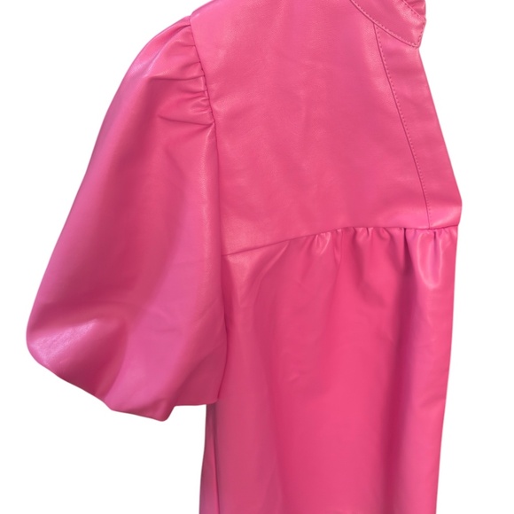 THML Faux Leather Puff Sleeve Top - Picture 4 of 6